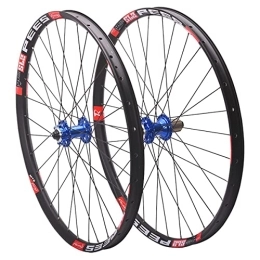 Asiacreate Pièces de rechanges Roues MTB 26 / 27.5 / 29 Pouces Blocage Rapide Roue De Bicyclette 32H Jante Roulement Étanche Moyeu Vélo De Montagne Roue Avant Et Arrière pour Cassette 7-12 Vitesses (Color : Blue, Size : 27.5'')