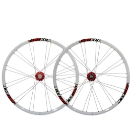 LHHL Roues VTT Roues VTT Roue Cyclisme 26 Pouces Paire Roues Vélo 11 Vitesses Jantes 559 Frein À Disque Roue Vélo Montagne Moyeu Roulement Scellé QR pour Volant Cassette (Color : Red White, Size : 26INCH)