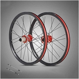 SLRMKK Pièces de rechanges SLRMKK Paire de Roues de vélo de Montagne 20 Pouces, Jantes à Double paroi 24 Trous Frein à Disque Hybride à dégagement Rapide Roues de vélo en Alliage d'aluminium 8 / 9 / 10 / 11 Vitesses