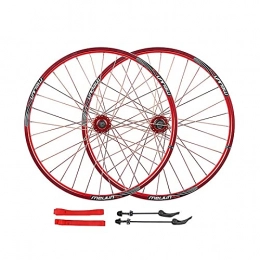 UPPVTE Roues VTT UPPVTE 26"Roue à vélo Double Alliage MTB 7 8 9 10 Speed ​​Bike Wheelset 3 2H QR Roue à vélo Wheels (Color : Red, Size : 26inch)