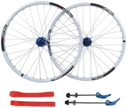 SJHFG Roues VTT Wheelset 26 Pouces Double Mur VTT Roues à vélo, Brake à Disque Rapide Roue de vélo de Montagne 32 Trous Jante Compatible 7 8 9 10 Vitesse Road Wheel (Color : White, Size : 26 inch)