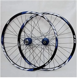SJHFG Roues VTT Wheelset 26Inch 27.5"29ER MTB Roues à vélo de Rage de vélo de vélo, Alliage d'aluminium Roues de vélo de Montagne for 7 / 8 / 9 / 10 / 11 Vitesse Road Wheel (Color : Blue, Size : 26INCH)