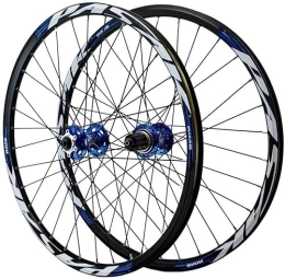 SJHFG Roues VTT Wheelset Sheelets de vélo de Montagne 24", Frein à Disque BMX MTB Roues de vélo Pliantes de Jante 32h for la Cassette de 7 / 8 / 9 / 10 / 11 / 12 Road Wheel (Color : Blue, Size : 24'')