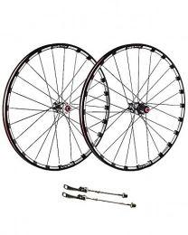 WXX Roues VTT WXX 26 / 27, 5 Pouces 24 Hole Mountain Bike Wheelset Double Paroi en Alliage D'aluminium Roues De Bicyclette Disque De Frein Carbone Hub Fibre Quick Release 7 / 8 / 9 / 10 / 11 Vitesse, Noir, 27.5 inch