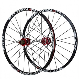 XCZZYC Pièces de rechanges XCZZYC Jeu de Roues de vélo 26 / 27, 5 / 29"VTT Jante en Alliage à Double paroi 24H Roue Avant et arrière de vélo Moyeu en Carbone Frein à Disque Roulement scellé QR pour Cassette 7 / 8 / 9 / 10 / 11 vites