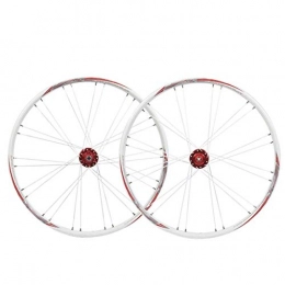 XCZZYC Pièces de rechanges XCZZYC Paire de Roues de vélo 26 Pouces 11 Vitesses VTT Jantes de Roue de vélo 559 Frein à Disque Roue de vélo roulement scellé moyeu QR (Couleur: Rouge Blanc)