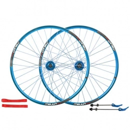 XCZZYC Pièces de rechanges XCZZYC Paire de Roues de vélo VTT 26 Pouces Double paroi en Alliage de Frein à Disque Roue de vélo à dégagement Rapide Cassette 7 / 8 / 9 / 10 Vitesses (Couleur: Bleu, Taille: 26 Pouces)