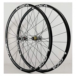 XCZZYC Pièces de rechanges XCZZYC Roues Avant et arrière de vélo 26 / 27, 5 / 29in 700C Jante en Alliage VTT Paire de Roues de vélo Frein à Disque 24H Axe traversant 8-12 Vitesses (Couleur: Noir, Taille: 700C)