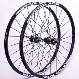 Xiami Pièces de rechanges Xiami Mountain Bike Wheelset 26 / 27, 5 / 29 Pouces en Alliage d'aluminium de Frein à Disque Rim Plat Spokes 24H en Fibre de Carbone Tube Hub Noir for Cassette Freewheel Rapide (Avant + Roue arrière)