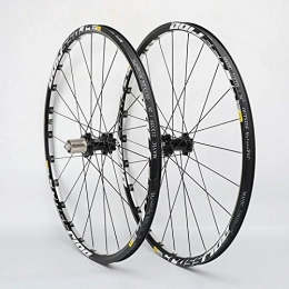 Xiami Pièces de rechanges Xiami Mountain Bike Wheelset 26 / 27, 5 Pouces Disque de Frein CNC en Alliage d'aluminium Rim 10 Vitesses Cassette moyeu à roulement à dégagement Rapide Noir (Roue Avant + Roue arrière) (Size : 26")