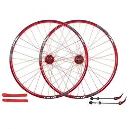 XYSQ Pièces de rechanges XYSQ 26 Pouces vélo Wheelset, vélo Roues VTT Frein à Disque Jeu de Roues Quick Release Palin Roulement 7 / 8 / 9 / 10 Vitesse (Color : Red, Size : 26INCH)