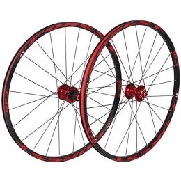 YSHUAI Roues VTT YSHUAI 26 / 27, 5 Pouces Roues De Vélo De Montagne, Frein De Jante De Disque De Roue De Vélo De Vélo De Vélo 8 9 10 11 Moyeu De Roulements Scellés De Vitesse, Rouge, 26inch