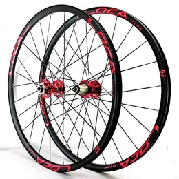 ZHENHZ Roues VTT ZHENHZ Paire de Roues de Vélo de Montagne 26 / 27, 5 Pouces Double Paroi en Alliage d'aluminium à Jante VTT Frein À Disque Libération Rapide 12 Vitesses Cassette, Rouge, 26