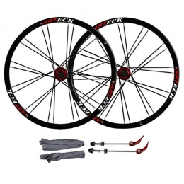 ZHTY Pièces de rechanges ZHTY Paire de Roues de vélo, 26 poucesMTB Roues de vélo VTT Ensemble de Roues de Frein à Disque à dégagement Rapide Roulement à 24 Trous 7 8 9 Supports à 10 Vitesses Moyeux Roues de vélo