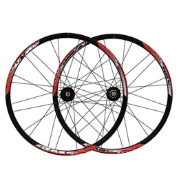 ZWB Pièces de rechanges ZWB Ensemble De Roues De Vélo VTT 26 Pouces Double Paroi Jante Roulement Scellé Mountain Cycling Wheelset Hub Disc Brake Wheel Set Quick Release en Alliage D'aluminium Double Cercle