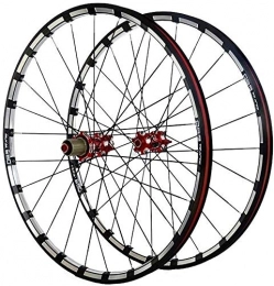 ZWH Pièces de rechanges ZWH Roues De Vélo Roue de vélo 26 / 27, 5 Pouces vélo Roue VTT Double paroi Jante en Alliage Milling trilatérale Carbon Hub Frein à Disque Avant et arrière (Color : Red hub, Size : 26in)