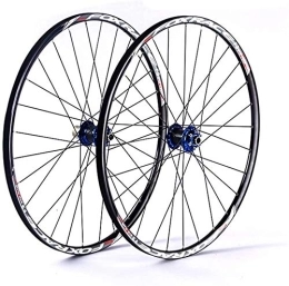 ZWH Roues VTT ZWH Roues De Vélo Vélo de Montagne Wheelset, 26En en Alliage d'aluminium VTT Vélo Roues à Double paroi Jantes Disque de Frein Roulements Sealed Rapide Release 24H 7 / 8 / 9 / 10 / 11 Vitesse (Color : 26in)