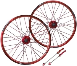 ZXTING Pièces de rechanges ZXTING Paire de Roues VTT 26", Roues Avant et arrière avec brochettes à dégagement Rapide, Roues VTT en Alliage d'aluminium (Color : Rouge)