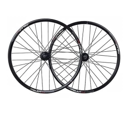 ZYHDDYJ Pièces de rechanges ZYHDDYJ Vélo Roues Jante VTT 26 Pouces Paroi Double Alliage D'aluminium Frein À Disque 32 Trous Montagne Roue 7 / 8 / 9 Vitesses Libération Rapide (Color : Black, Size : 26inch)