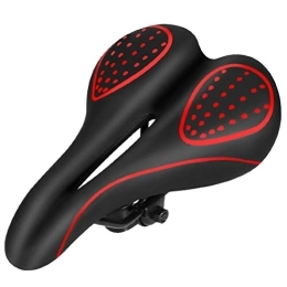 Abaodam Pièces de rechanges Abaodam Selle de vélo VTT Accessoires Selle de vélo Selle à ressort pour vélo extérieur (noir et rouge)