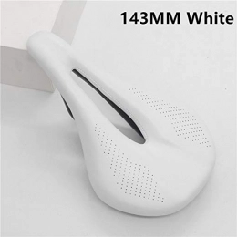 AXXMD Sièges VTT AXXMD PU + Fibre de Carbone Selle Route VTT VTT Vélo Selle Homme Cyclisme Selle Trail Confort Courses Seat Rouge Blanc (Color : White 143mm)