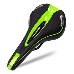 BFFDD Sièges VTT BFFDD Creux Universal VTT Vélo Seat Coussin PU Cuir Respirant Route Amortisseur Selle de vélo vélo équipement (Color : Green)