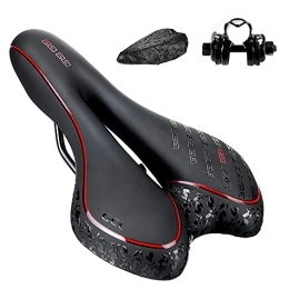 C725 Sièges VTT C725 Selle de Vélo, Selle Vélo Gel Ultra Confortable Ergonomique avec Conception Creuse Respirante à Double Ressort, Siège de Vélo Absorbant Les Chocs Convient pour Bicyclett / VTT / Vélo de Route (Rouge)