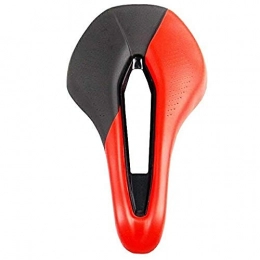 CAISHENY Sièges VTT CAISHENY Coussin de vélo Selle de siège de vélo selles de vélo de Route VTT Selle de Course de vélo de Montagne PU Coussin de siège Souple Respirant (Noir + Rouge)