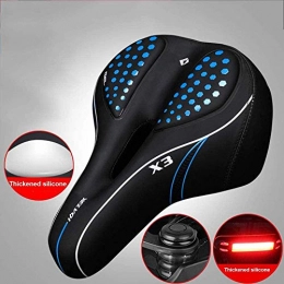 CAISHENY Sièges VTT CAISHENY Selle de vélo Confortable antidérapant Respirant en Gel de Silicone siège de vélo pour VTT VTT Hommes Femmes Enfants avec lumière arrière Noir Bleu