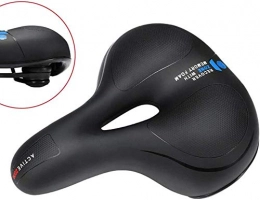 CAISHENY Sièges VTT CAISHENY Selle de vélo rembourrée en Mousse à mémoire de Forme siège de vélo Ergonomique Creux Confortable Selle de VTT imperméable et Respirante Hommes Femmes Noir Bleu