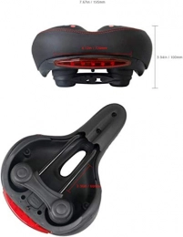 CAISHENY Sièges VTT CAISHENY Sige De Vlo Selle De Vlo Confortable Selle De Vlo De Remplacement Universelle Selle De Vlo avec Feu Arrire LED Mousse D'Intensit D'Absorption des Chocs