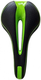 CAISHENY Pièces de rechanges CAISHENY Siège De Vélo Selle De Vélo Unisexe Selle De Vélo Creuse avec Mousse Siège De Vélo De Montagne Ergonomique Selle De Randonnée Large Selle De VTT Étanche-Noir Vert