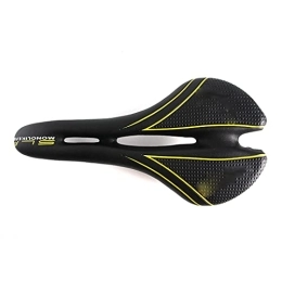 Computnys Pièces de rechanges Computnys Double Trou Respirant Confortable Coussin siège vélo Ultra-léger Montagne VTT Cyclisme Selle pièces Rechange Black Yellow