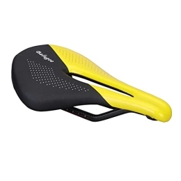 Computnys Sièges VTT Computnys Selle siège vélo en Cuir Carbone selles vélo Route VTT Selle Course vélo Montagne siège Souple Respirant en polyuréthane Black and Yellow