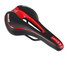 HYG Pièces de rechanges Dexian Selle de vélo confortable pour VTT, vélo de route, ergonomique, souple, respirant, accessoires de vélo (noir + rouge)