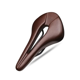 FIAWAX Sièges VTT FIAWAX Bicycle Saddle Breathable Hollow Design PU Leather Souge Confortable VTT Mountain Road Road Tike Cushion Colking Pièces (Color : Brown)