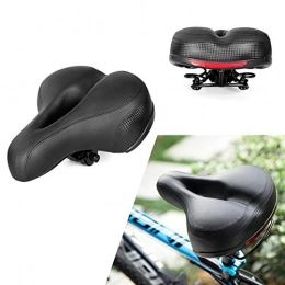 GHJKBJ Pièces de rechanges GHJKBJ siège de VTT, Silicone VTT Vélo de Route Seat avec des Autocollants réfléchissants, Selle Thicken Faire du vélo Coussin Souple Respirant Coussin Gel Silica (Couleur : Black)