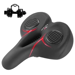 Harilla Pièces de rechanges Harilla Coussin de siège de vélo de Montagne antidérapant Doux élargir épaissir Antichoc Universel Respirant Selle de vélo pour siège de vélo vélo de Route, Noir Rouge