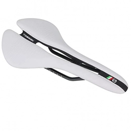 HIXISTO Pièces de rechanges HIXISTO Selle VTT，Selle De VéLo MTB Bicycle Selle Route Vélo Ultralight Racing Siège Creux Ergonomique Design Selle de Rail de Selle pour vélo de vélo Selle (Color : White)