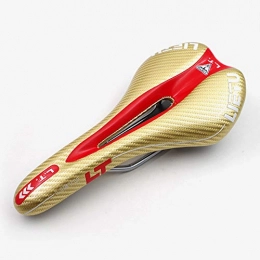 HIXISTO Sièges VTT HIXISTO Selle VTT，Selle De VéLo Selle de vélo MTB VTT Coussin de la Route en Fibre de Carbone (Color : Gold Red)