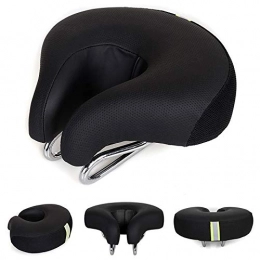 HWZGSLS Pièces de rechanges HWZGSLS Noseless Selle De Siège Large Noir Selle Haute Résilience VTT Grand Confortable Intérieur Sports De Plein Air en Intérieur pour Hommes & Femmes (Color : Black)