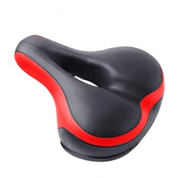 INJOYS Sièges VTT INJOYS Selle de vélo rembourrée Confortable avec Ressorts absorbants de Chocs, Coussin de Selle de vélo, Red, Rouge