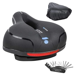 Jooheli Sièges VTT Jooheli Selle de vélo étanche, Selle VTT Gel Ergonomique, Selle Gel Rempli de Mousse de Gel, Selle Velo Confortable avec Bande Réfléchissante Arrière Convient pour Bicyclette / VTT / Vélo de Route