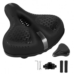 LQKYWNA Pièces de rechanges LQKYWNA Selle De Vélo, Selle De Vélo Surdimensionnée avec Mousse à Mémoire De Forme épaissie, Selle De Vélo Ergonomique Creuse Et Respirante pour Vélo De Ville, Vélo De Route, Selle VTT, Selle Large