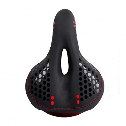 LULUMI Pièces de rechanges LULUMI Selle de vélo respirante souple et réfléchissante pour VTT et vélo de route et d'appartement (rouge)