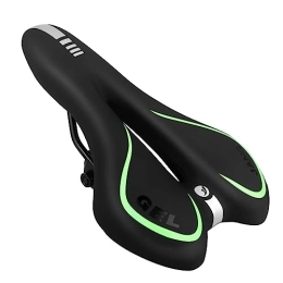 MSDADA Pièces de rechanges MSDADA Selle de vélo en gel - Étanche - Confortable - Creuse - Ergonomique - Pour BMX / vélo de route / VTT, Dirt Bike / Citybikes / Spinningra (noir / vert)