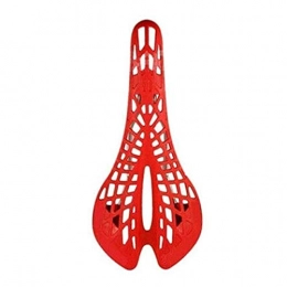 N\A Pièces de rechanges  Selle de vélo, Toile d'araignée Selle de vélo de Choc, Absorption de Remplacement en Plastique Ultra léger évidé vélo Selle d'équitation Ergonomique Vélo VTT Seat (Couleur : Red)