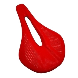 NURCIX Sièges VTT Nouveau PU + Fibre de Carbone Selle Route VTT VTT Selle de vélo for Homme Cyclisme Selle Sentier Confort Courses siège Rouge Blanc