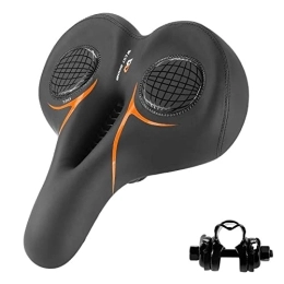 perfeclan Sièges VTT Perfeclan Siège de Vélo Ressort Amortisseur Antidérapant Confort Résistant à l'usure Selle de Vélo Confortable pour VTT, Vélo, Orange Noire