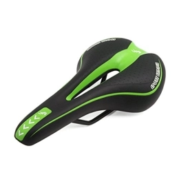 Ruilogod Pièces de rechanges Ruilogod Faux vert en cuir noir Moyen creux cycliste Route VTT Sport Seat selle de vélo